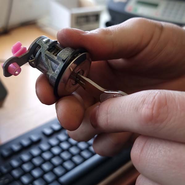 Ross Galt locksmith re-keying a lock in Christchurch
