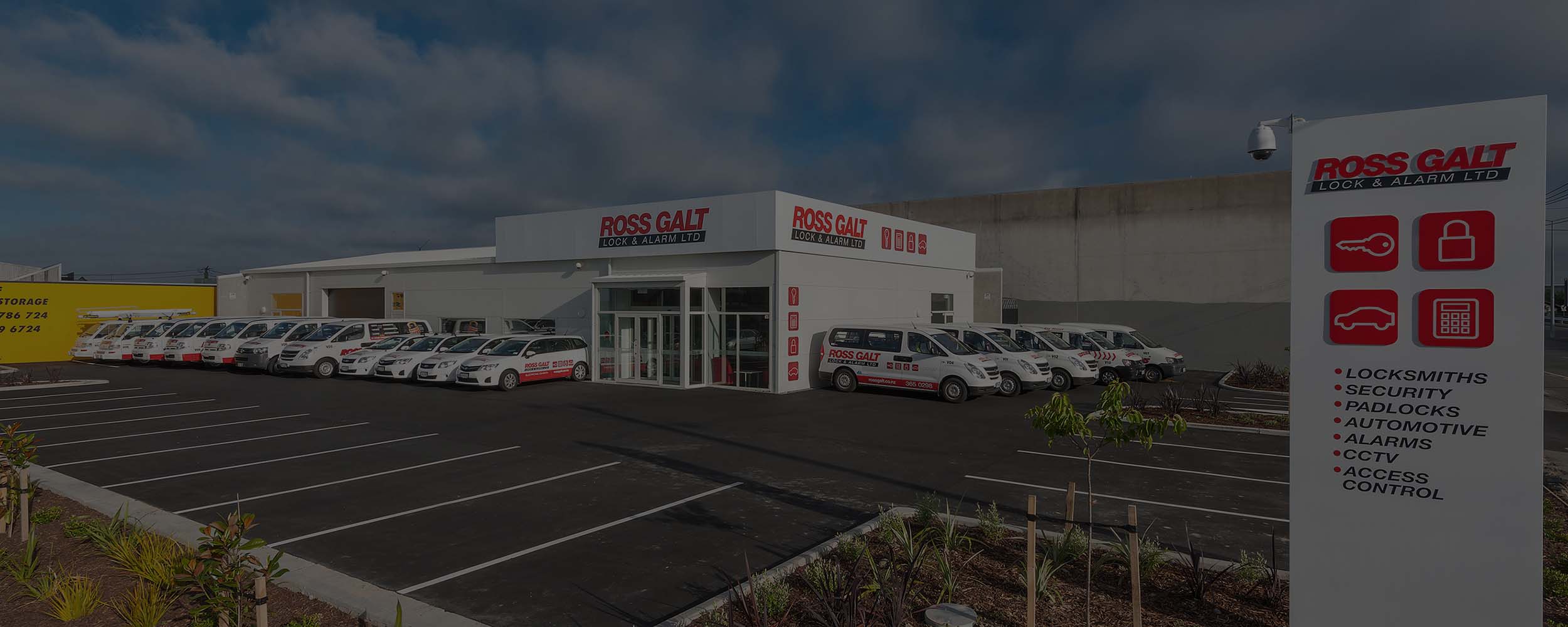 Ross Galt's fleet of mobile locksmith and security installation vehicles